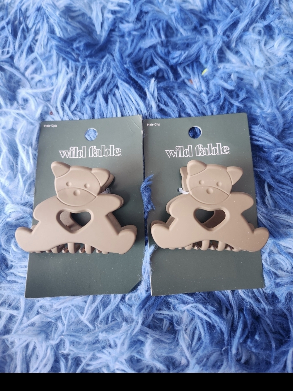 wild fable Brown Bear Heart Hair Clips for Women
